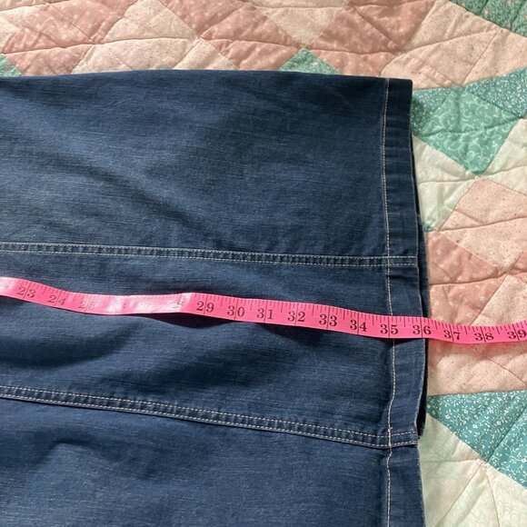 Y2K Gloria Vanderbilt Denim Maxi Skirt Missy Size 18 Cargo Pocket Long Blue - Picture 7 of 7